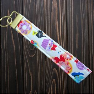 Handmade Disney Inspired Mickey desserts theme park wristlet Keychain fob